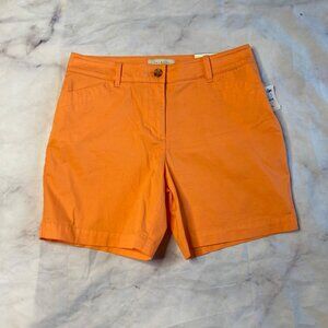 Talbots Weekend Twill Shorts Womens Size 6P 6 Petite Orange 6” Inseam Chino New